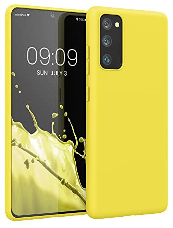 kwmobile Hülle kompatibel mit Samsung Galaxy S20 FE Hülle - weiches TPU Silikon Case - Cover geeignet für kabelloses Laden - Strahlend Gelb