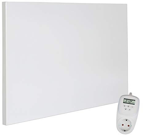 VIESTA® Infrarot Wandheizung mit Thermostat [FERNBEDIENUNG + WIFI STEUERUNG] – Infrarotheizung Wandmontage Heizkörper – Carbon Crystal Infrarot Paneel App steuerbar – (Modell TH12 WIFI - 300W)