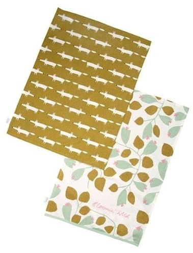Scion by Dexam Mr Fox Set of 2 Tea Towels - Ochre