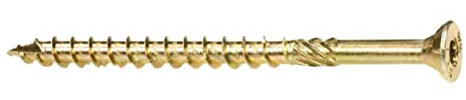KLIMAS Vis à bois bichromatée - tête fraisée - filetage partiel - empreinte torx - pointe anti-fendage 6 x 60 - Boîte de 100 - Vis, pointes, boulons