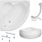 KOLMAN Badewanne STANDARD Eckbadewanne 120x120 mit AcrylSchürze, Ablaufgarnitur und Füßen Komplettset 4in1 Premium Original Acryl Wanne Siphon
