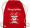 Turnbeutel Rucksack - Weihnachten - Taschen - Merry Christmas süßes Rentier | Rudolph Elch Rudolf - Unisize - Rot - weihnachtsmotiv schneeflocken weihnacht weihnachts weihnachtsgeschenke