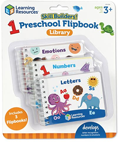Learning Resources Skill Builders! Preschool Flipbooks, 3 Pieces, Ages 3+, Preschool Learning Activities, ABC and Numbers for Toddlers, Activity Book