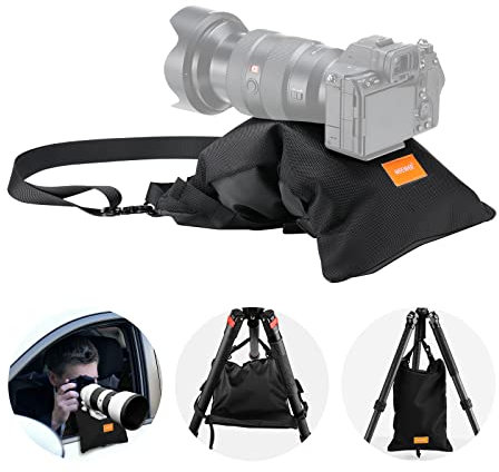 NEEWER Fotografie Sandsack 15,5 x 9,4 Faltbare Aufbewahrungstasche mit Schultergurt, Polyester Satteltasche/Sitzsack/Stativgewichtstasche für Kameraobjektivhalterung, Lichtstativ Auslegerarme