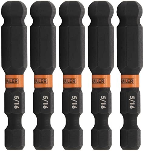 5pc 5/16 Ball End Hex Bit Set 2 Inch S2 Steel Impact Driver Allen Bits