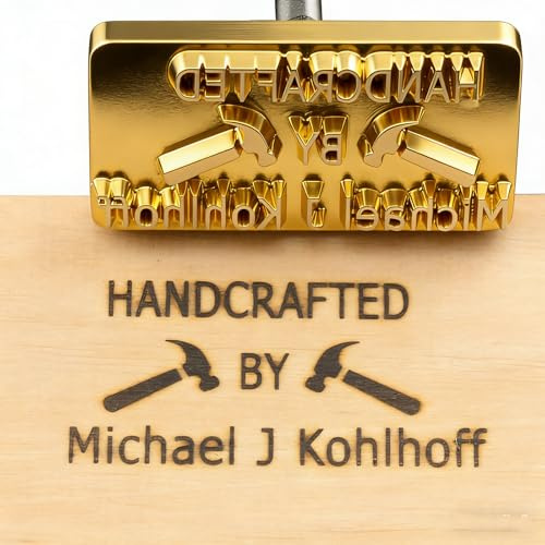 Branding Eisen für Holz, personalisiertes Logo, Wärmestempel für Holzarbeiter und Handwerker, handgefertigt von Design (3.8x3.8cm)