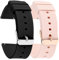 Molain Lot de 2 bracelets de montre étanches en silicone avec boucle en acier inoxydable noir/argenté, 22mm, Schwarz