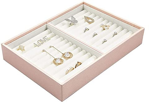 Joyero Caja de joyería Bandeja de almacenamiento de joyas Organizador de cajones de joyería apilable Caja de almacenamiento de joyas para pendientes, anillos, collares Caja de alma
