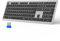 TECKNET Wireless Keyboard, Rechargeable 2.4GHz USB Bluetooth Keyboard for 4 Multi Devices, Ultra Slim Full Size UK Layout Keyboards for Computer, Laptop, Tablet, Smart TV, Phone