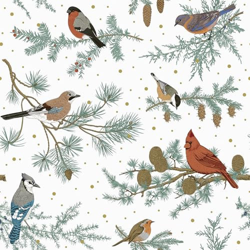 VaryPaper Papel Pintado Pajaros Vintage 44.5cmx200cm Papel Autoadhesivo pared Selva Vinilo Adhesivo Muebles Papel Adhesivo para Armarios Papel Tapiz Autoadhesivo Oriental Salon Dormitorio Escalera