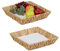 Relaxdays Obstschalen, 2er Set, Dekokörbe für Obst, Brot UVM., aus Wasserhyazinthe, HBT ca. 7x30x30 cm, Boho-Stil, Natur
