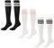 3 Paar Cheerleading-Socken, Lange Gestreifte Socken, Damen-Cheerleading-Bekleidung, Overknee-Socken, Fußballspieler-Langsocken Für Herren, Geeignet Für Cheerleading-Auftritte, Laufen, Fußball Usw
