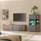Wohnwand Wohnmöbel Set braun mit anthrazit 3-teilig Modern, 1 Wandpaneel, 1 Lowboard, 1 Highboard