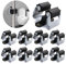 3-H Mop Holder 8 Pack,Brush Holder,Broom Holder Wall Mounted for Kitchen Bathroom Laundry Room Shed Garage Garden(Black)