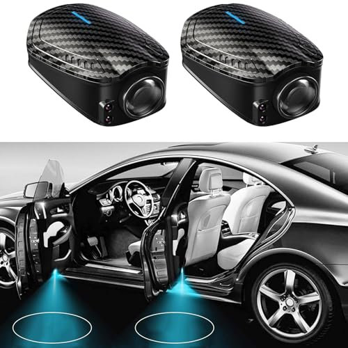 2 Pcs Custom Wireless Projector, Personalized Car Door Light, LED Puddle Lights, Carbon-fiber Projector Puddle lights