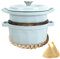 DYHQQ Asador de Hierro Fundido Cocotte con Inserto de Vapor Hornos holandeses Redondos de 4,5 L Doble asaOlla de Horno holandés de Hierro Fundido esmaltado con Tapa Apta para Horno hasta 500 ° F
