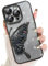 AIGOMARA für iPhone 12 Pro Max Hülle Glitzer, Handyhülle 3d Schmetterling Muster, Flüssig Treibsand, Schutzhülle Kameraschutz, Dünn Aesthetic Silikon Bumper Stoßfeste TPU Case, Mädchen Frauen, Schwarz