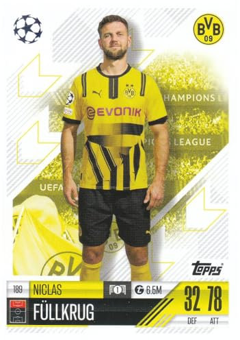Niclas Füllkrug Stürmer Dortmund Topps Match Attax Fußball Sammelkarte 189