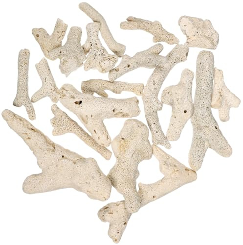 BESPORTBLE Aquarium Stone Coral Gravel 17.64 oz 3-10 cm Fish Tank Filtration Material Crushed Coral for Aquarium Decoration Pond and Plant Pot Use
