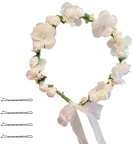 Haarschmuck Kommunion Mädchen,Haarkranz Kommunion,Erstkommunion,Kommunion Haarschmuck Für Mädchen,Blumenkranz Blume Krone,Für Seine Größe Ist Verstellbar,Um Allen Frauen Zu Passen.