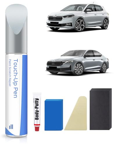 2Y2Y /S9R Moon Kit de stylo de retouche effet perle blanc nacré compatible avec Skoda Correspondance exacte des éclats et des rayures