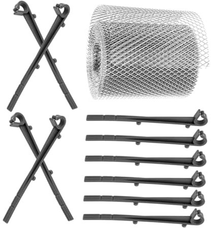 HOMSFOU Gutter Guard Mesh with Fixed Stake Leaf Guard for Clogged Gutters Drainage Protector Efficient Debris Prevention for Outdoor Spaces Garden Tools