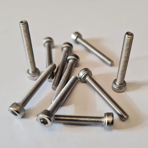 M3 X 22mm Bolts Allen Socket Head Cap Screws/Bolts - 3mm Diameter Fully Threaded M3x22mm A2-70 304 Stainless Steel Hex Socket Bolt M3 Coarse (Pack of 20)