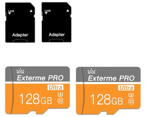 talebasic 128 GB Micro SD Card Class 10 Speicherkarte mit SD-Adapter, Fast Speed TF Card für Tablet/Handy/Kamera/Auto/Spielkonsole (2 Stück, 128 GB)