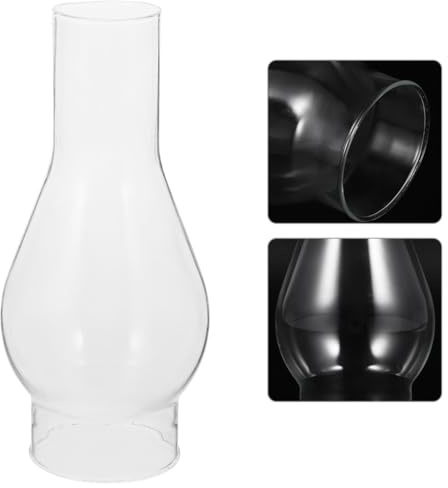 Gadpiparty Vintage Kerosene Lamp Shade 6.50X3.00In Glass Oil Lamp Chimney Replacement Windproof Hurricane Globe for Emergency Lighting