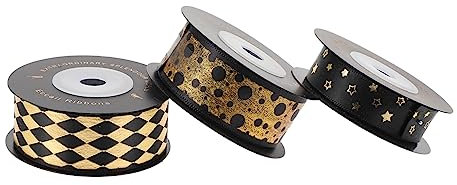 LIFKOME 3rollen Geschenkband Aus Polyester Bruchfest Und Langlebig Für Diy-handarbeit Geschenkbox-verpackung Blumenverpackung Und Festivaldekoration Dekoratives Band