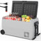 Kompressor Kühlbox, 32 Liter Kompressor Gefrierbox mit LED-Licht & Rollen, MAX/ECO Modus, bis -20℃, Kühlbox Auto DC 12/24V, Kühltasche Elektrisch AC 100-240V, Mobil Kühlschrank für Camping