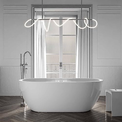 BERNSTEIN - Baignoire îlot ovale Blanc brillant Acrylique + Bonde et trop plein, 240L - 180x75x58cm (lxLxH) - ROMA PLUS 2.0