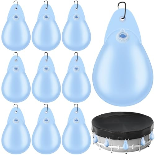 Festanlee 10 pesas para cubierta de alberca con ganchos, cubierta gruesa de PVC para piscina, bolsas de agua colgantes, pesas de lona de alberca de invierno para cubierta de piscina sobre el suelo