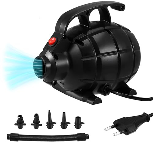 Elektrische Luftpumpe, 600W Luftpumpe Elektrisch für Aufblasbare Air Track Matte, Luftmatratze, Schwimmringe, Flöße, Wasserbetten, Boote, Kinderbecken, SUP Board, Yoga-Bälle