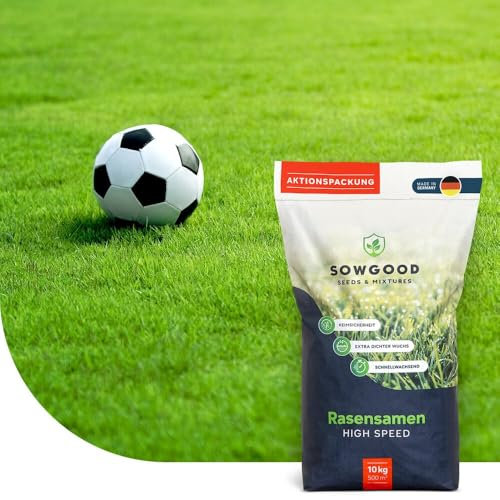 Semences Gazon Sport et Jeux 10 kg pour 500 m² - Gazon ultra résistant et dense - Croissance rapide - Idéal pour les aires de jeux, les jardins familiaux et les terrains fréquentés