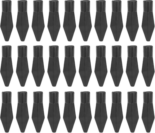 Mooff 25Pcs Small Game Arrow Heads, Black Soft Rubber Practice Arrowhead Safety Glue On Target Arrow Tips for Shooting Practice Hunting Game Arrows and Parts