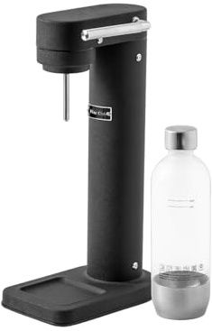 Fizz Club H2O Premium Wassersprudler Set, mechanischer Sprudelwasserbereiter, Mattschwarz Texturiert