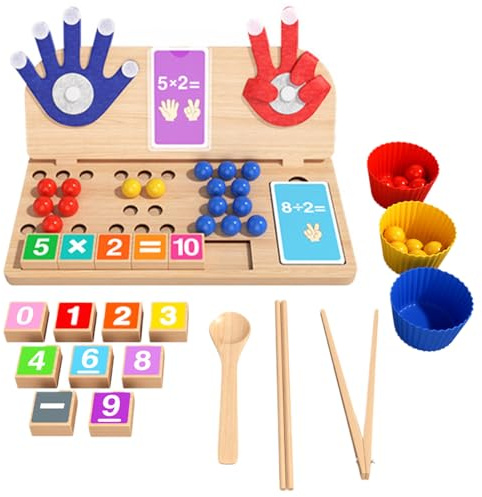 Kanoauo Zählspielzeug, Pädagogisches Steckspiel mit Perlen, Farb- und Sortierspielzeug für Mathe-Lernen, Mathematik Lernen ab 3 Jahren in Vorschule, Kindergarten und