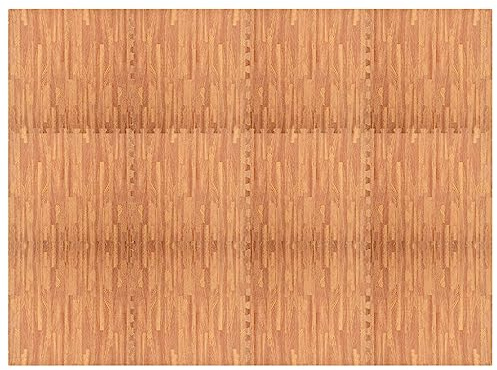 Teenpull Bodenmatten 12 STK Holzmaserung Eva-Schaumstoff 60x60 cm 4,32 m² Bodenschutzmatte Trainingsmatte Fitnessmatte für Heimtrainer, Ergometer, Laufband, Crosstrainer mit Dämpfung und Schutz