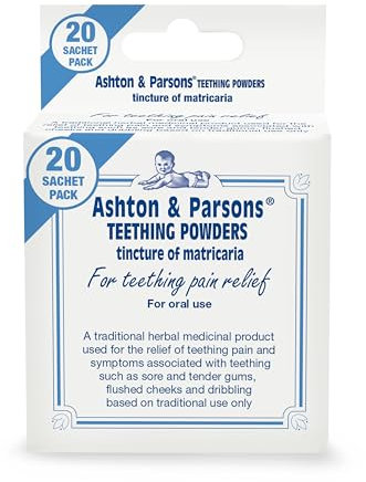 Ashton & Parsons Teething Powders, Used to Soothe Teething Pain and Symptoms, for Babies from 3 Months+, Natural Traditional Remedy, UK’s No1 Teething Brand in Pharmacy*, Pack of 20.