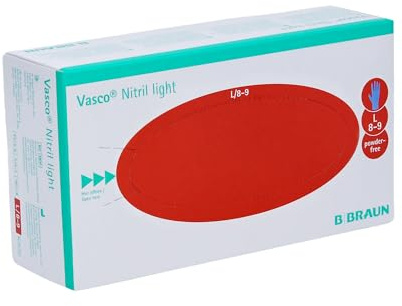 B. Braun Vasco® Nitril light Untersuchungshandschuhe - Karton | Packung (100 Stück)
