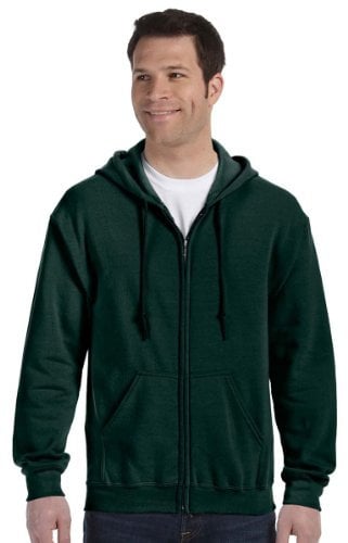 GILDAN Heavy Blend Unisex Adult Full Zip Hooded Sweatshirt Top (S) (Forest Green)
