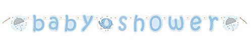 Unique Party 41709 - 5ft Blue Elephant Baby Shower Banner