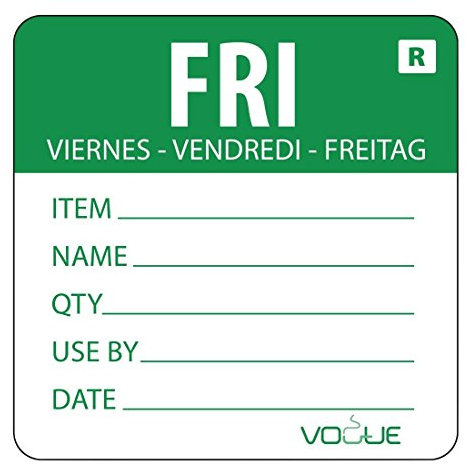 Vogue Friday Day of the Week Label Friday - Green.