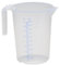 hünersdorff Messbecher 2l | Polypropylen (PP) | bruchsicher und spülmaschinengeeignet | offener Griff | blaue Skala, Transparent+blau
