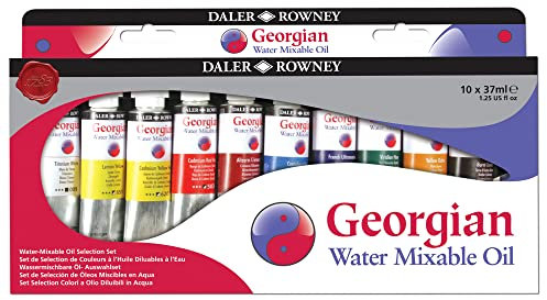 Daler Rowney Georgian - Studio Set peinture à l'huile diluable à l'eau 10 tubes 37ml - Sélection