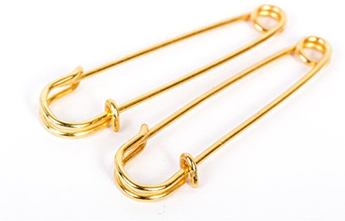 BIG-SAM 2X Kilt Sicherheitsnadeln - Gold-, silberfarben oder gemischt (2X Gold)