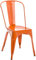 CLP Stuhl Benedikt I Metallstuhl stapelbar und pflegeleicht I Stapelstuhl bis 200 kg belastbar I Sitzhöhe 44 cm, Farbe:orange