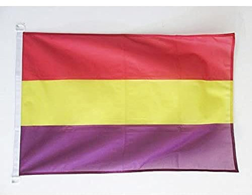 AZ FLAG Bandera ESPAÑA Republicana SIN Escudo 90x60cm Uso Exterior - Bandera DE LA Republica ESPAÑOLA 60 x 90 cm Anillos
