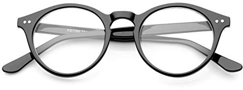 KISS WAVE Brille Herren Damen – Klare Gläser & Blaulichtfilter für PC, TV, Arbeit & Gaming – UV-Schutz – Runde Fassung & Vintage-Design für einen Stilvollen & Lässigen Look